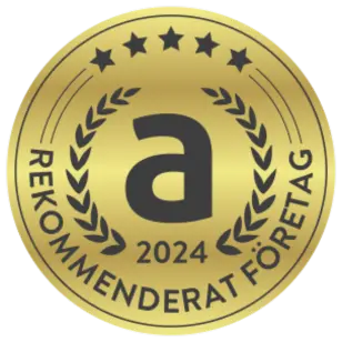 Guld certifikat. Ajjoda rekommenderat företag 2024